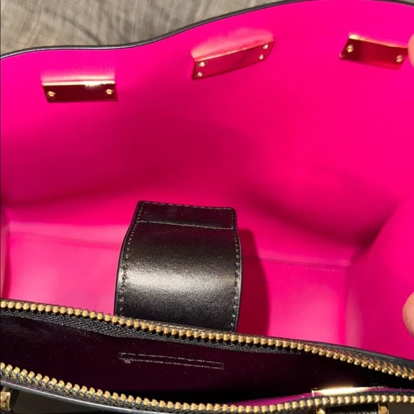 Kate Spade Bag Black Pink Leather Colorblock Tote Satchel - Picture 11 of 17